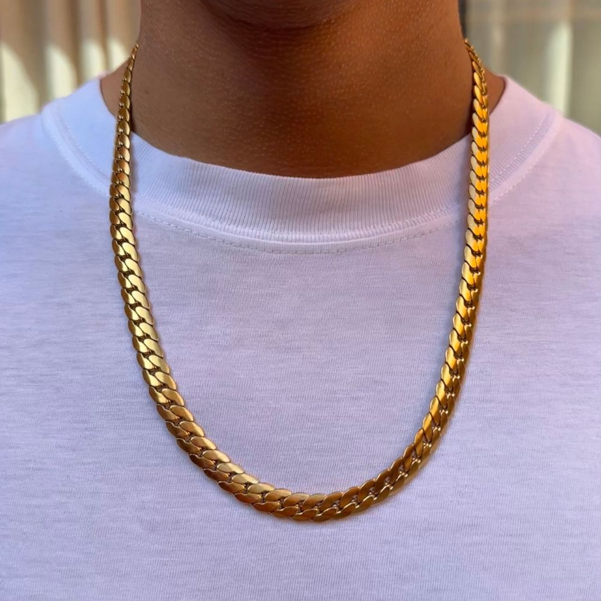 GENERICO - Cadena Lomo de Corvina Dorado Plano para Hombre