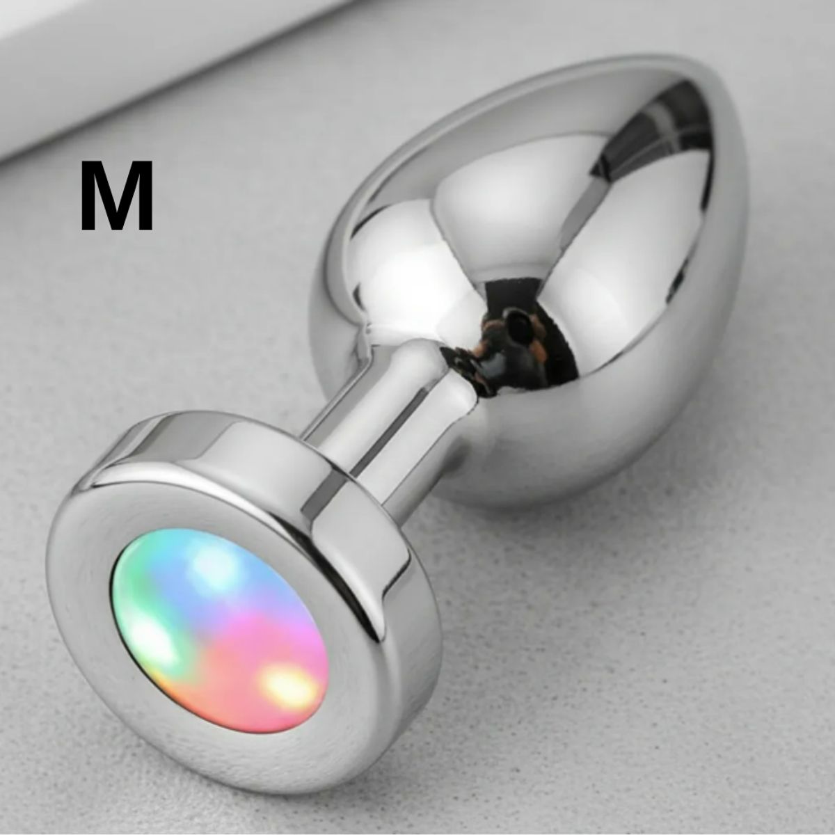 DR PINKY - Plug Anal Dilatador Talla M Consolador de Metal Con Luces