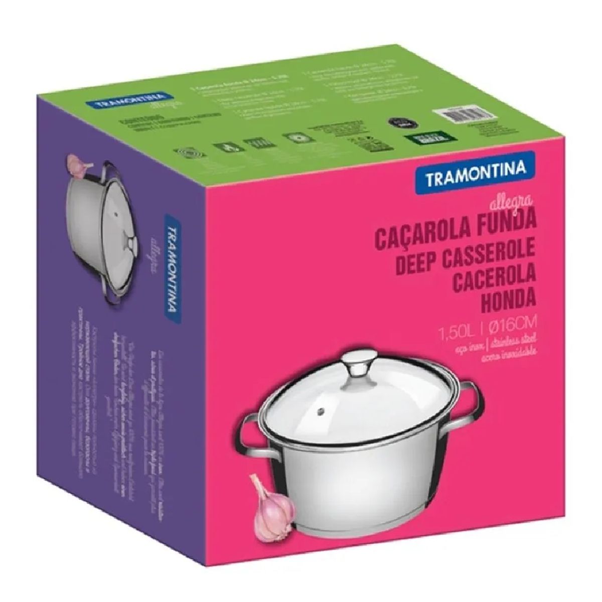 TRAMONTINA - Olla de Acero Inoxidable de 20 cm Allegra - 10116236