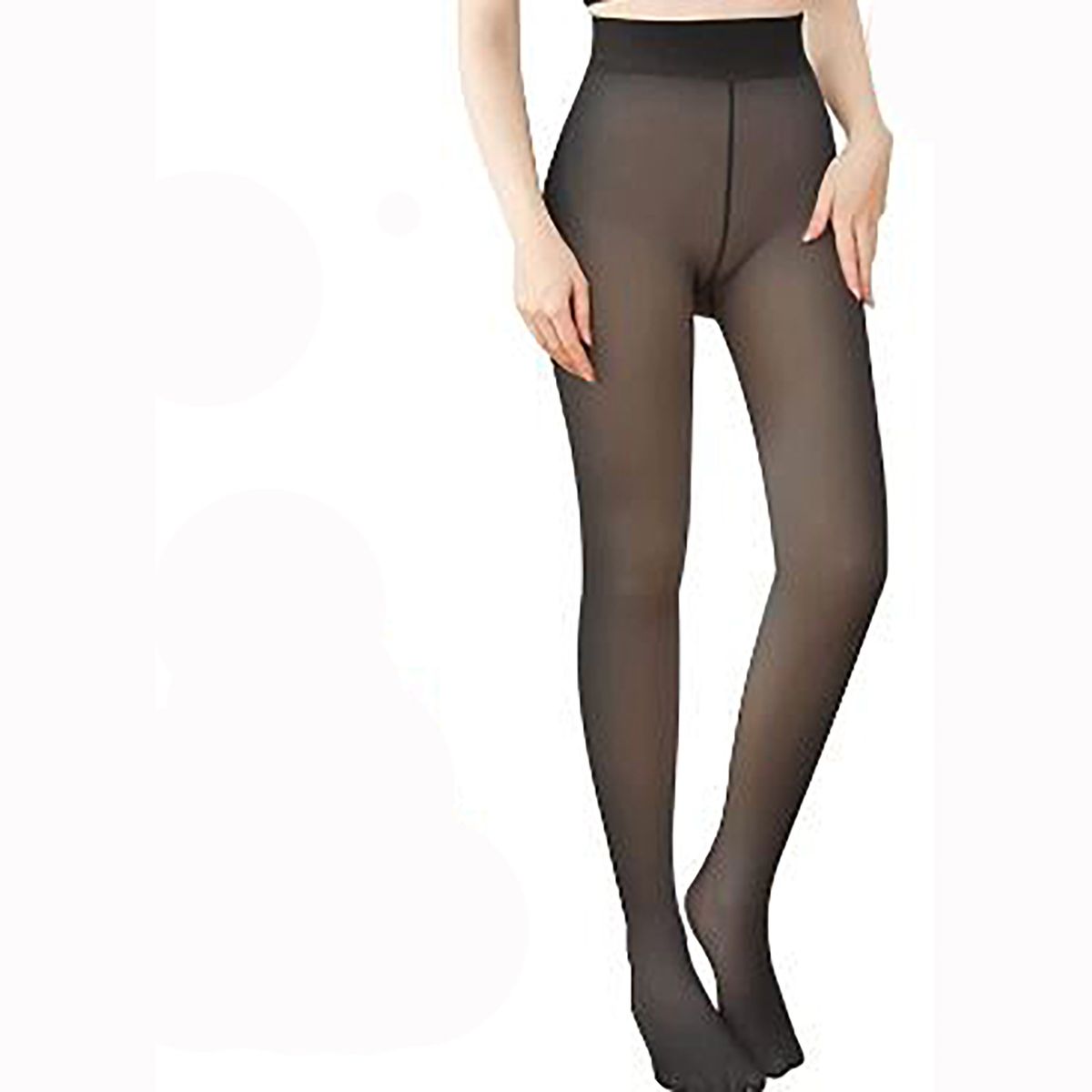 START FG - Medias pantys térmicas super Gruesas efecto piel para mujer en negro