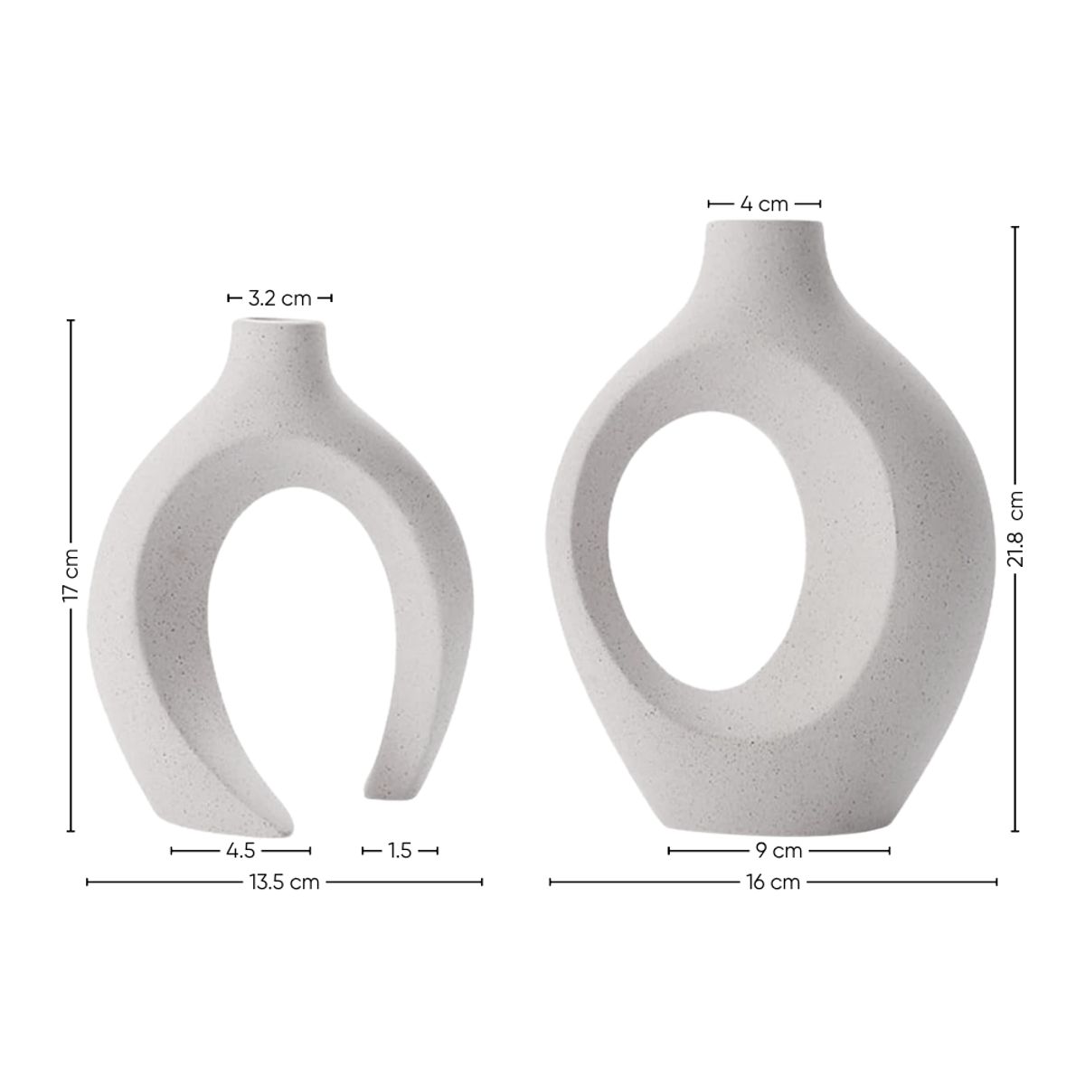 INSPIRA - Set de 2 Floreros de Cerámica Forma Circular