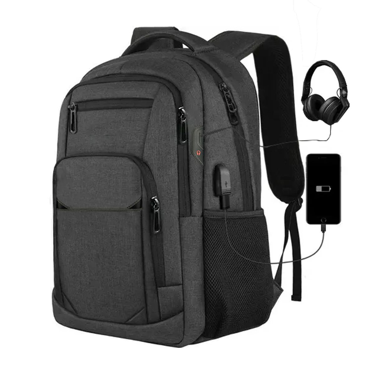 NEO DIGITAL - Mochila Negocios Viaje Portalaptop USB amplia capacidad BP48