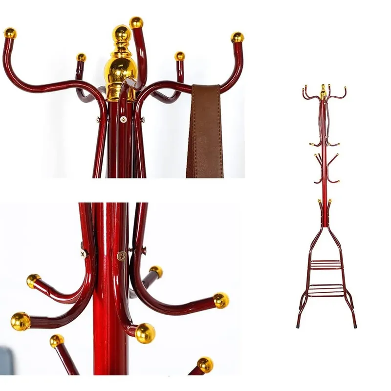 GENERICO - Perchero de pie rojo con ganchos 170cm