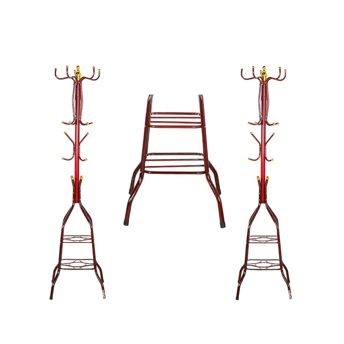 GENERICO - Perchero de pie rojo con ganchos 170cm