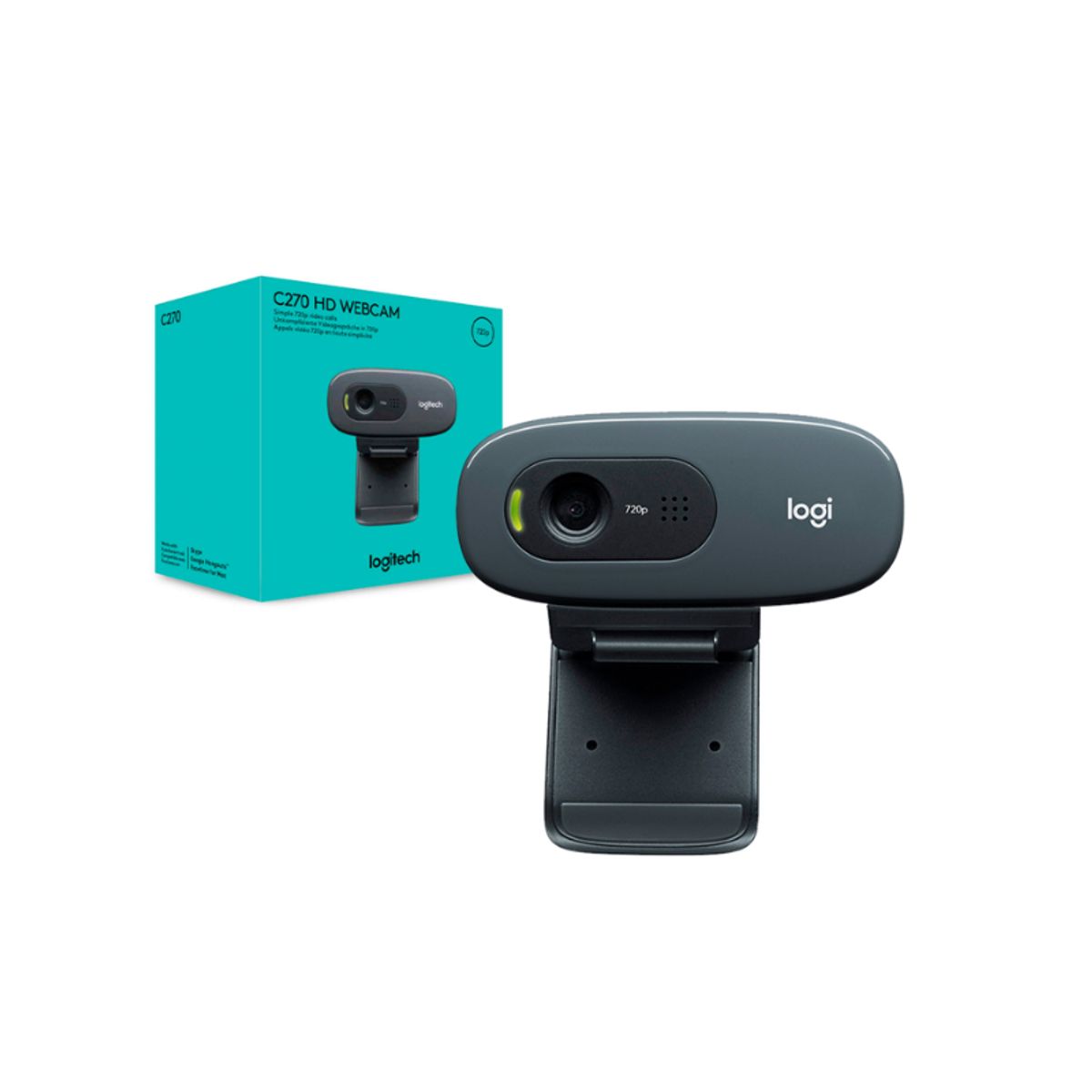 LOGITECH - Cámara web Logitech C270 HD 720p conexión USB micrófono integrado