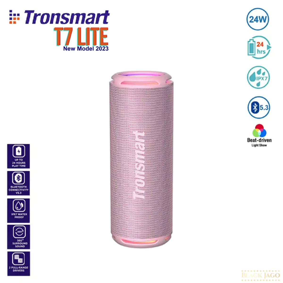 TRONSMART - Parlante Bluetooth Tronsmart T7 Lite IPX7 24 Rosado