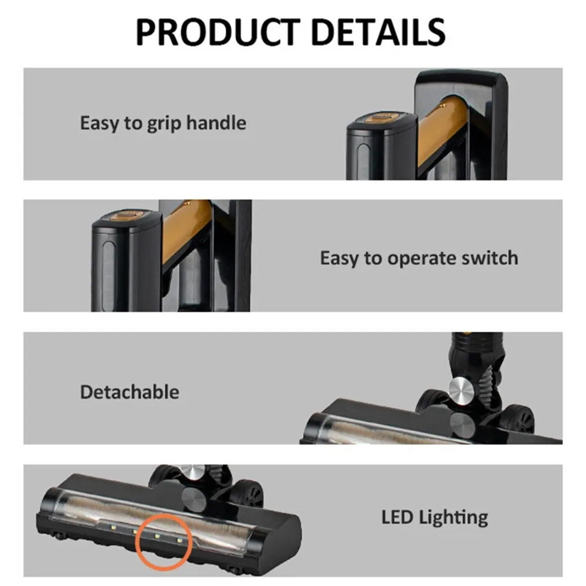 GENERICO - Aspiradora de mano inalámbrica