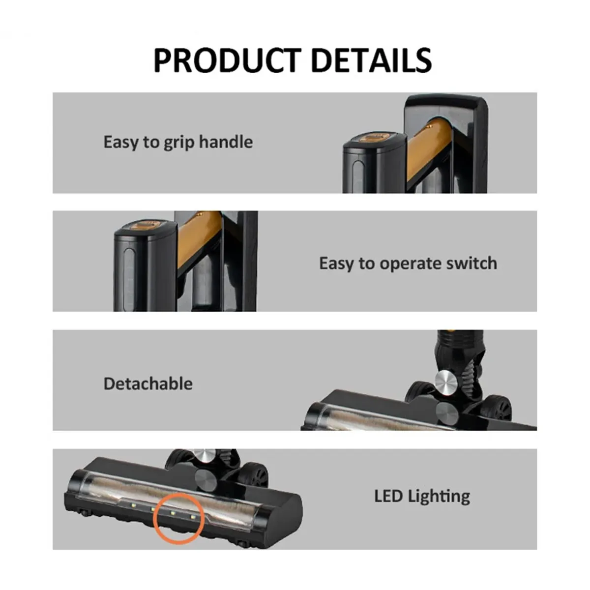 GENERICO - Aspiradora de mano inalámbrica