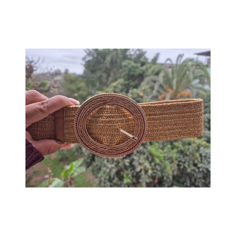 GENERICO - Cinturon Trenzado Estirable para Mujer 100cm  Kate  Marron