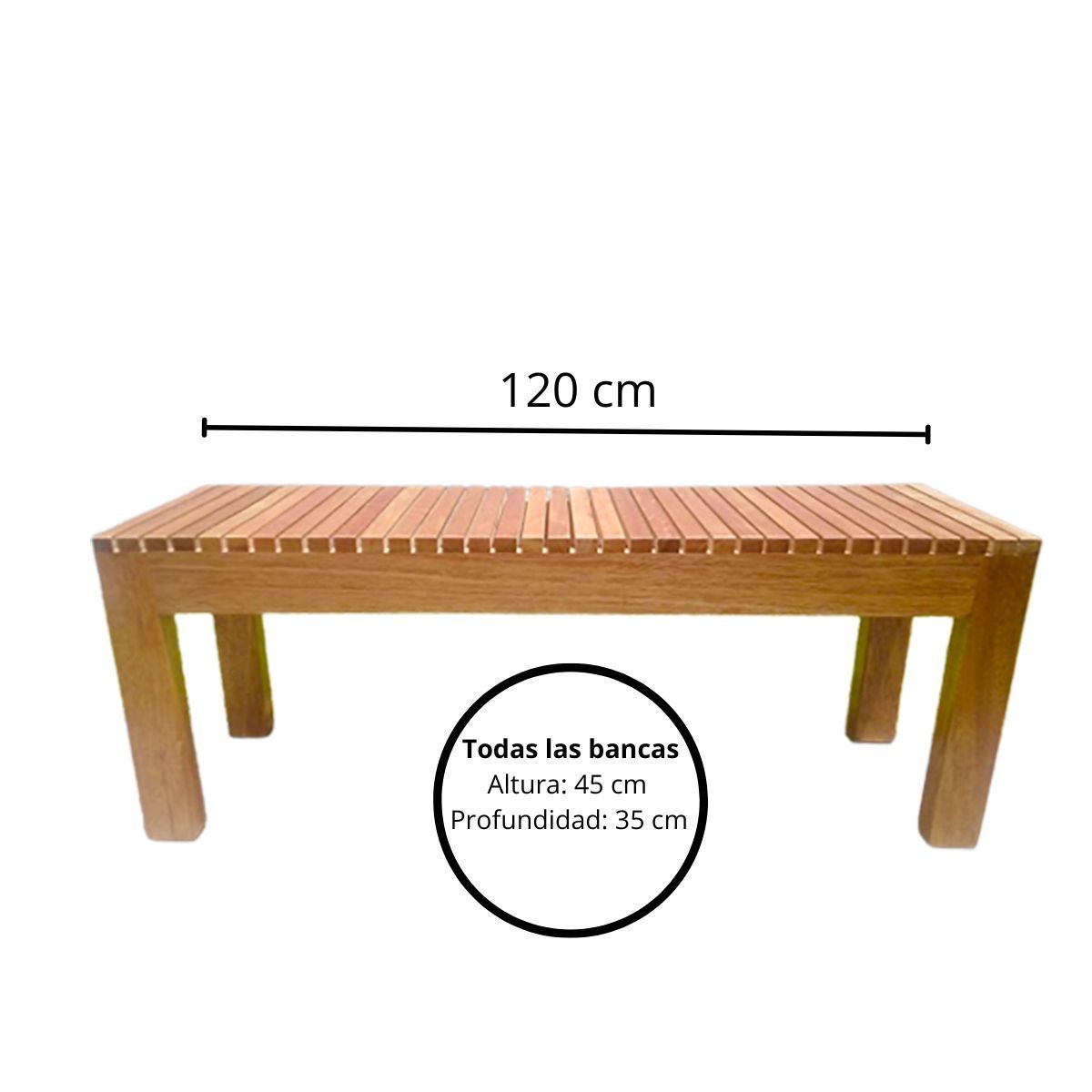 START FG - Banca Banco de madera tornillo 120cm en caramelo