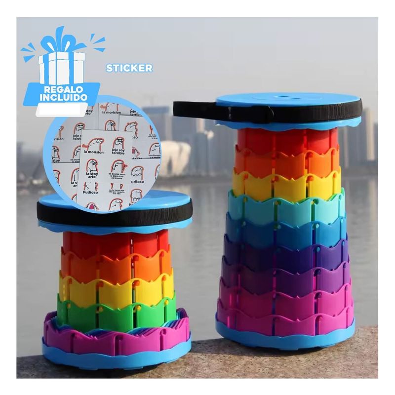 GENERICO - Pack12 Silla Desmontable y en Multicolor Y+Regalo Stickers
