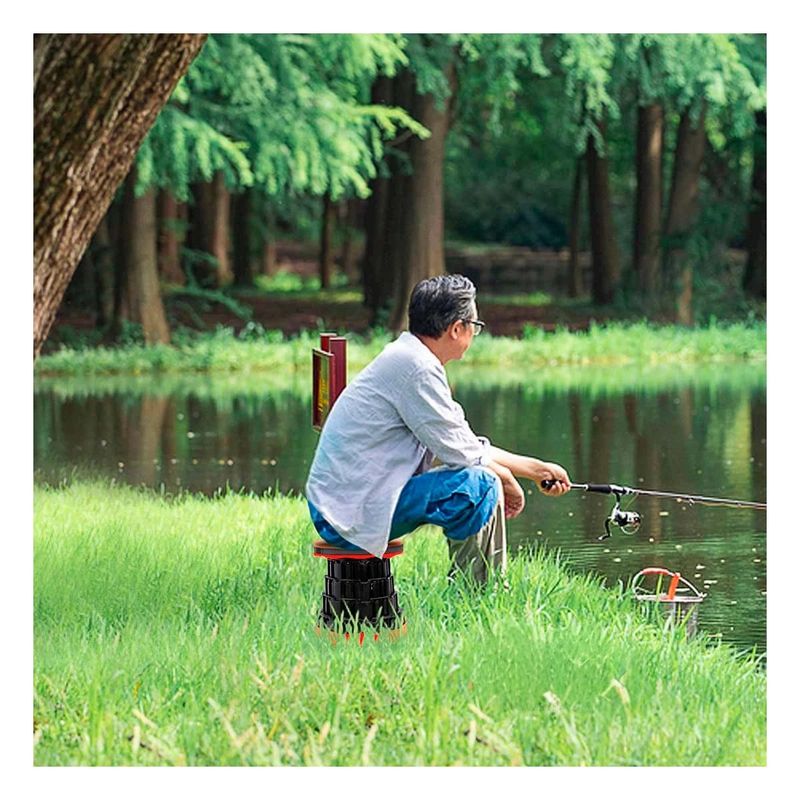 GENERICO - Pack12 Silla Plegable con 2 Seguros y Tapa en Color Rojo