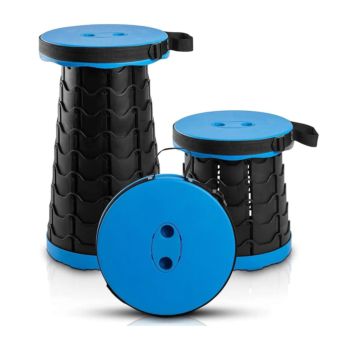 GENERICO - Pack2 Silla Plegable con 2 Seguros y Tapa en Color Azul