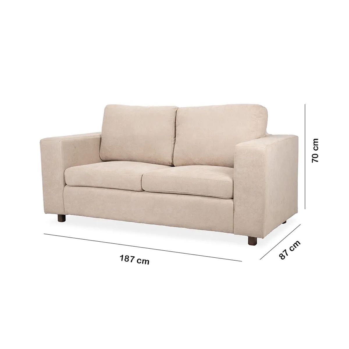 TUGO - Sofá Nauty 2.5 Cuerpos (Pocket) Beige Camel