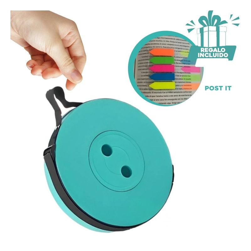 GENERICO - Pack6 Banco Portatil de Tapa Verde Y+Banderitas Adhesivas