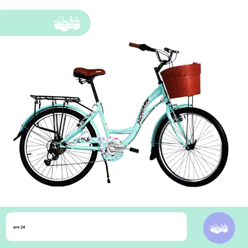 GENERICO - Bicicleta Monark Romantic Teen Aro 24 Ligtht blue