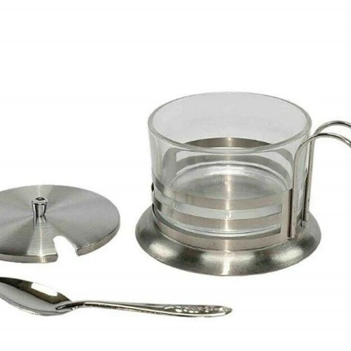 GENERICO - Azucarera de Acero y Vidrio con cuchara