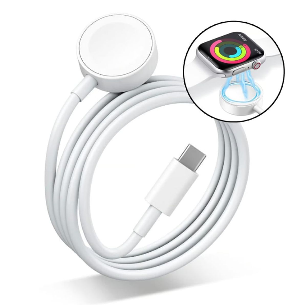 GENERICO - Cargador Magnético Para Apple Watch Cable Tipo C Usb-C 1m
