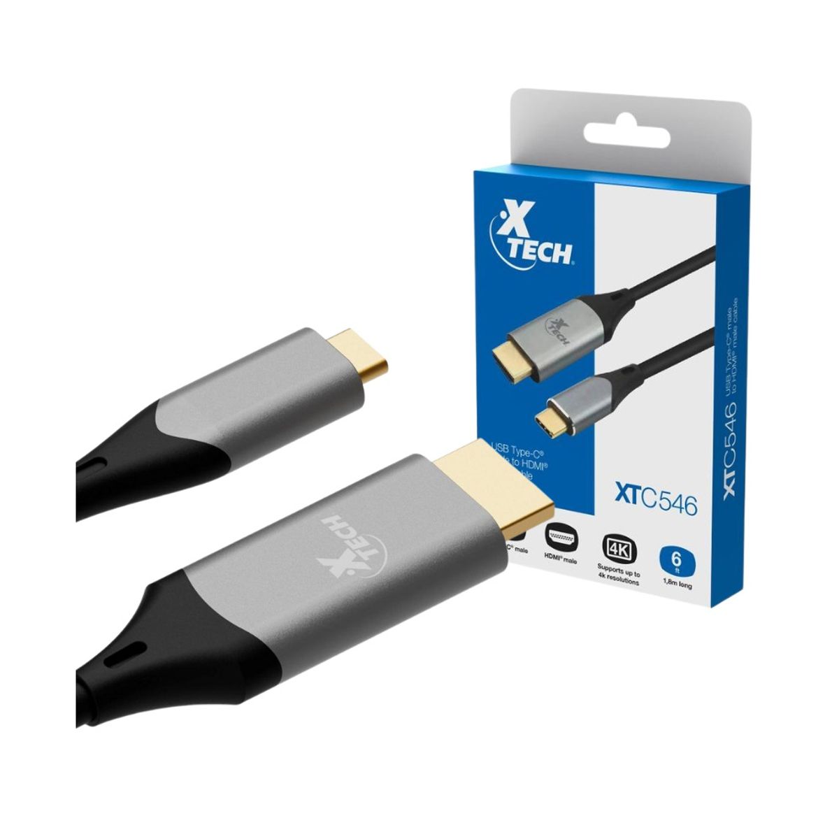 XTECH - Cable USB-C a HDMI - Macho