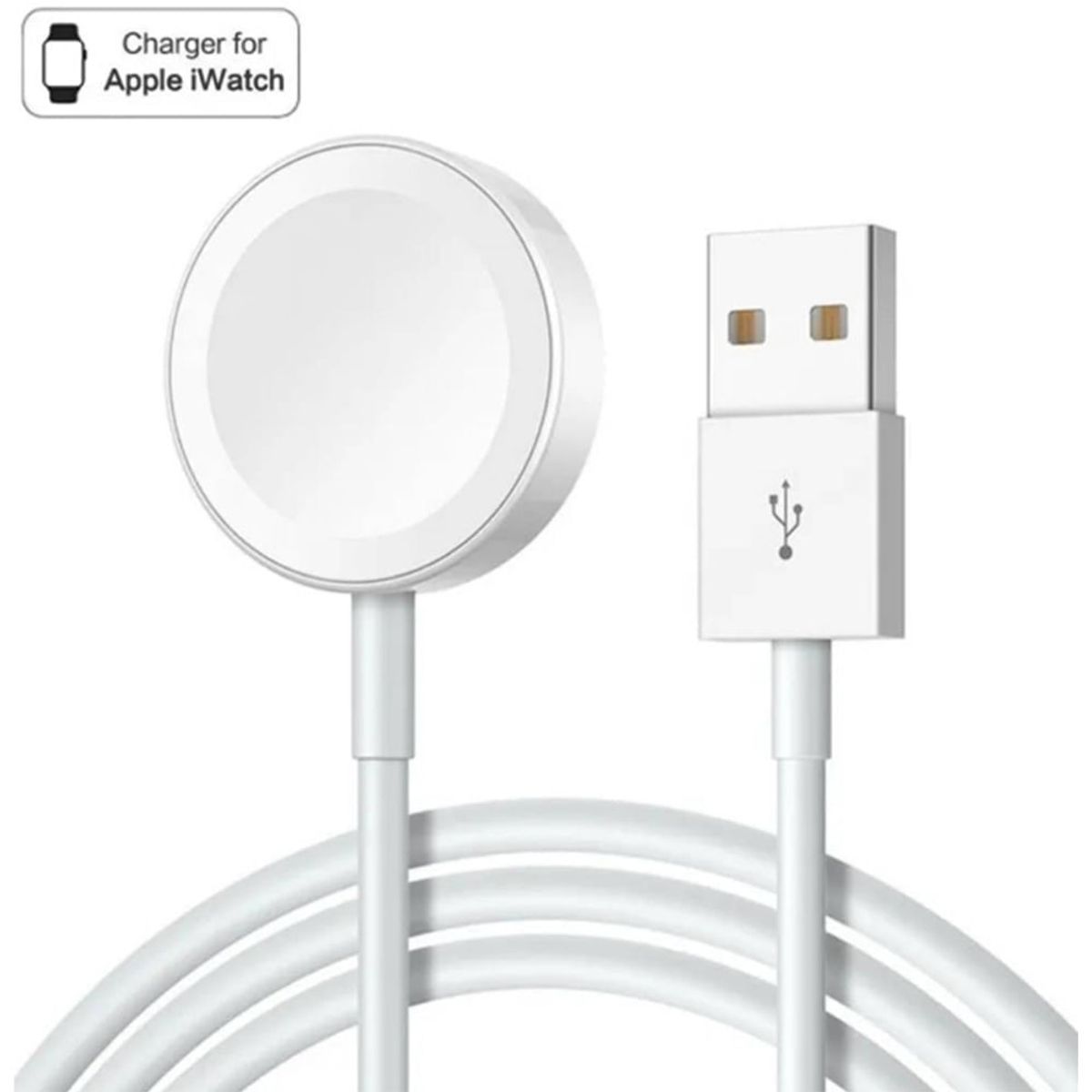 GENERICO - Cargador Magnético Para Apple Watch Cable Tipo  Usb 1M blanco