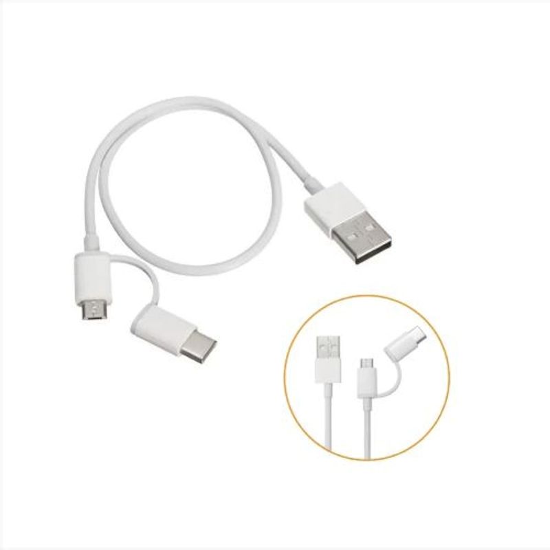 XIAOMI - Cable Xiaomi Dual v8 a Tipo C 1m - Blanco