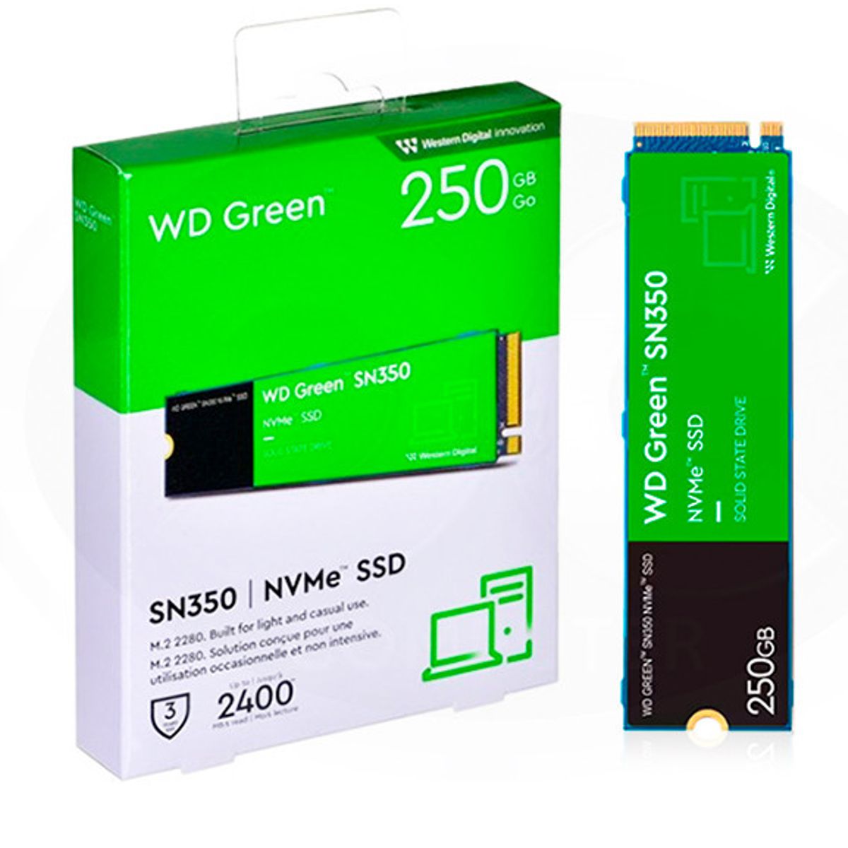 WESTERN DIGITAL - Disco Solido Western Digital Green M2 SN350 NVME 250GB
