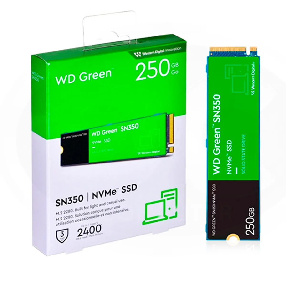 WESTERN DIGITAL - Disco Solido Western Digital Green M2 SN350 NVME 250GB