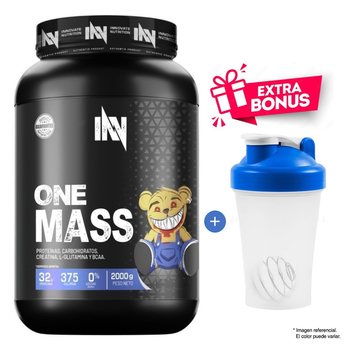 INN INNOVATE NUTRITION - Proteína Suero de Leche INN One Mass 2 kg Vainilla + Shaker