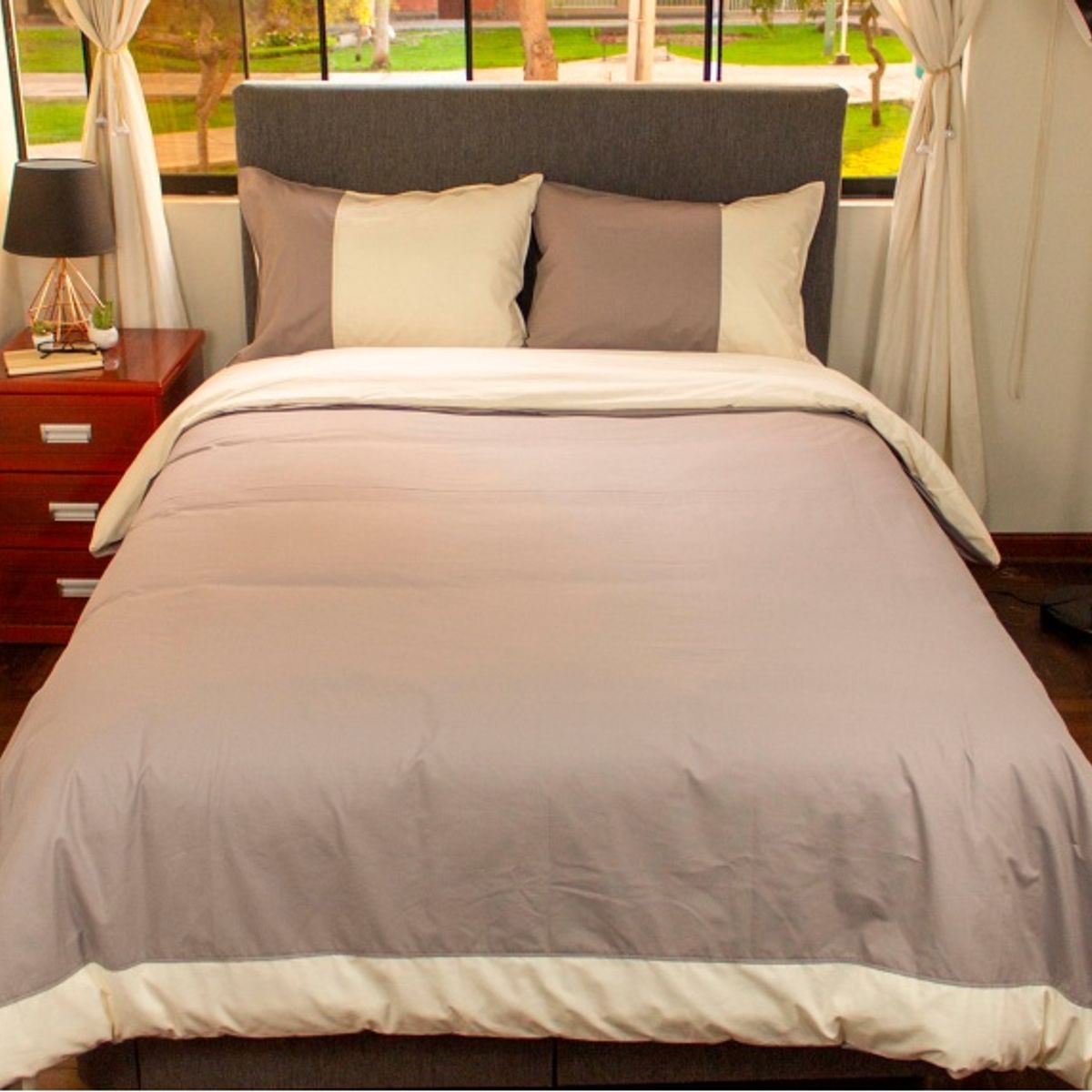 AMADEUS HOME - Set Plumón Hipoalergénico cama 2 plazas + Funda de plumón Reversible