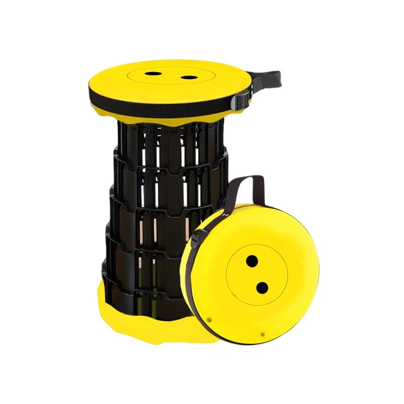 GENERICO - Silla Plegable con 2 Seguros Centro Negro y Tapa Amarillo