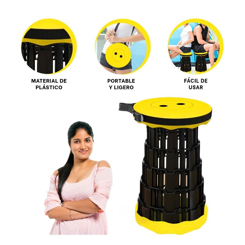 GENERICO - Pack4 Banco Movil para Niños con Tapa en Amarillo