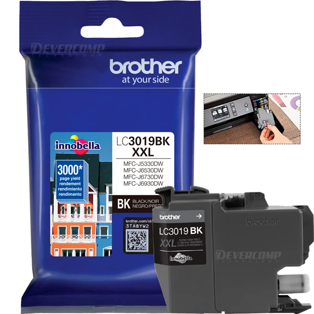 BROTHER - Tinta Brother LC-3019BK Black P MFC-J5330DW  J6730DW