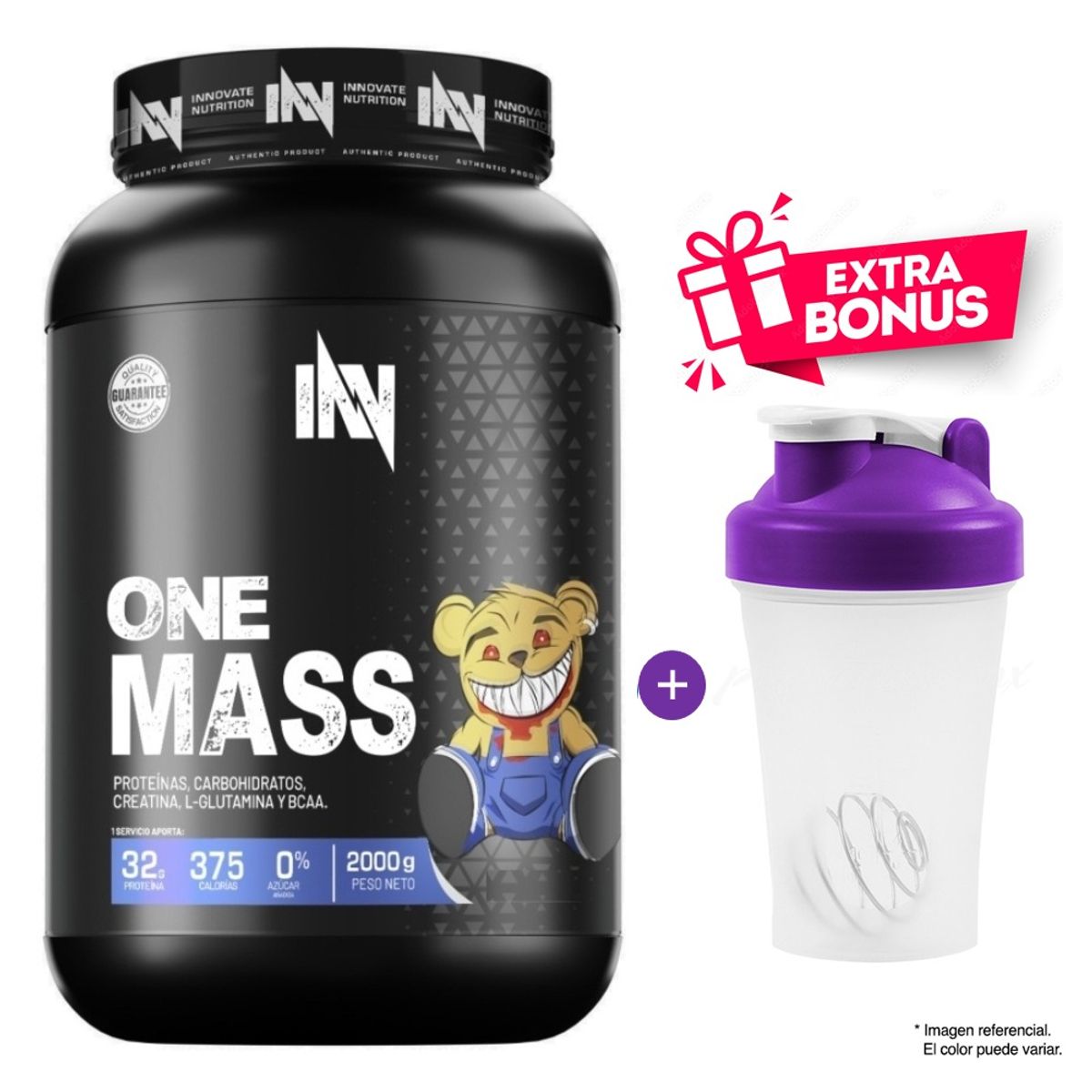 INN INNOVATE NUTRITION - Suero de Leche One Mass 2 kg INN Vainilla + Tomatodo