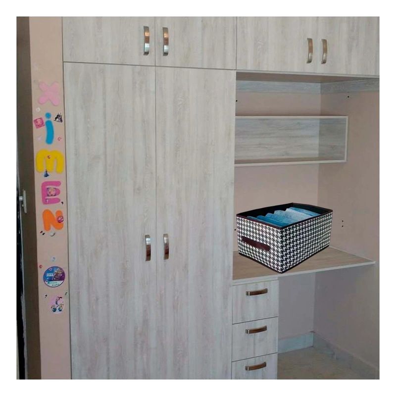 GENERICO - Pack3 Cajon de Almacenaje 40X28X20 Marron Y+Regalo Agendita