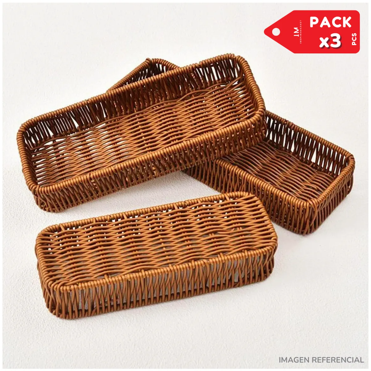 INSPIRA MARKET - Porta Cubiertos elegante Set x3 rectangular