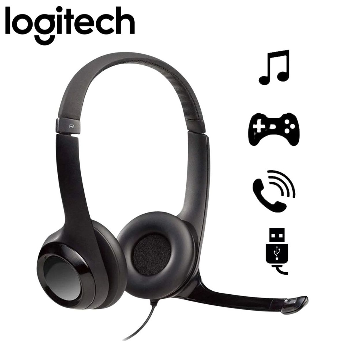 LOGITECH - Audífono logitech h390 micro cancelación de ruido usb