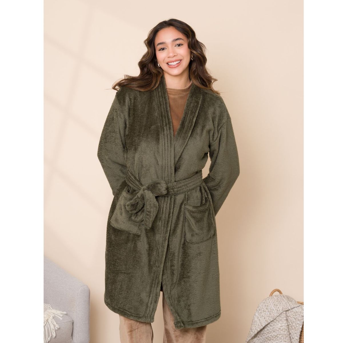 SOÑALIERE - Bata de Dormir de Peluche para Mujer Invierno