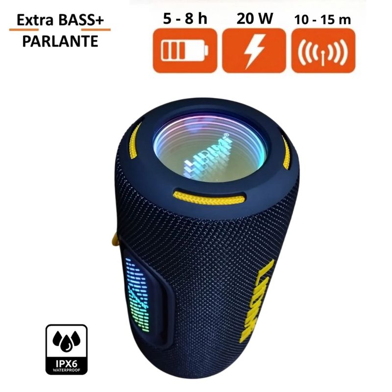 LIDIMI - Parlante Portátil Bluetooth LIDIMI LD-S827 20W con X-BASS - N
