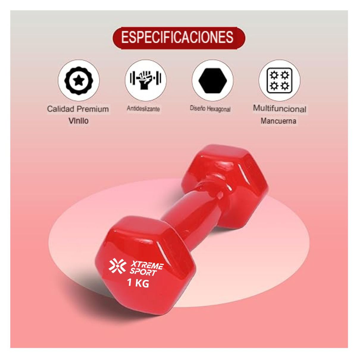 XTREME SPORT - Mancuernas Xtreme Sport Pesas De 1kg Fitness De Vinil X2