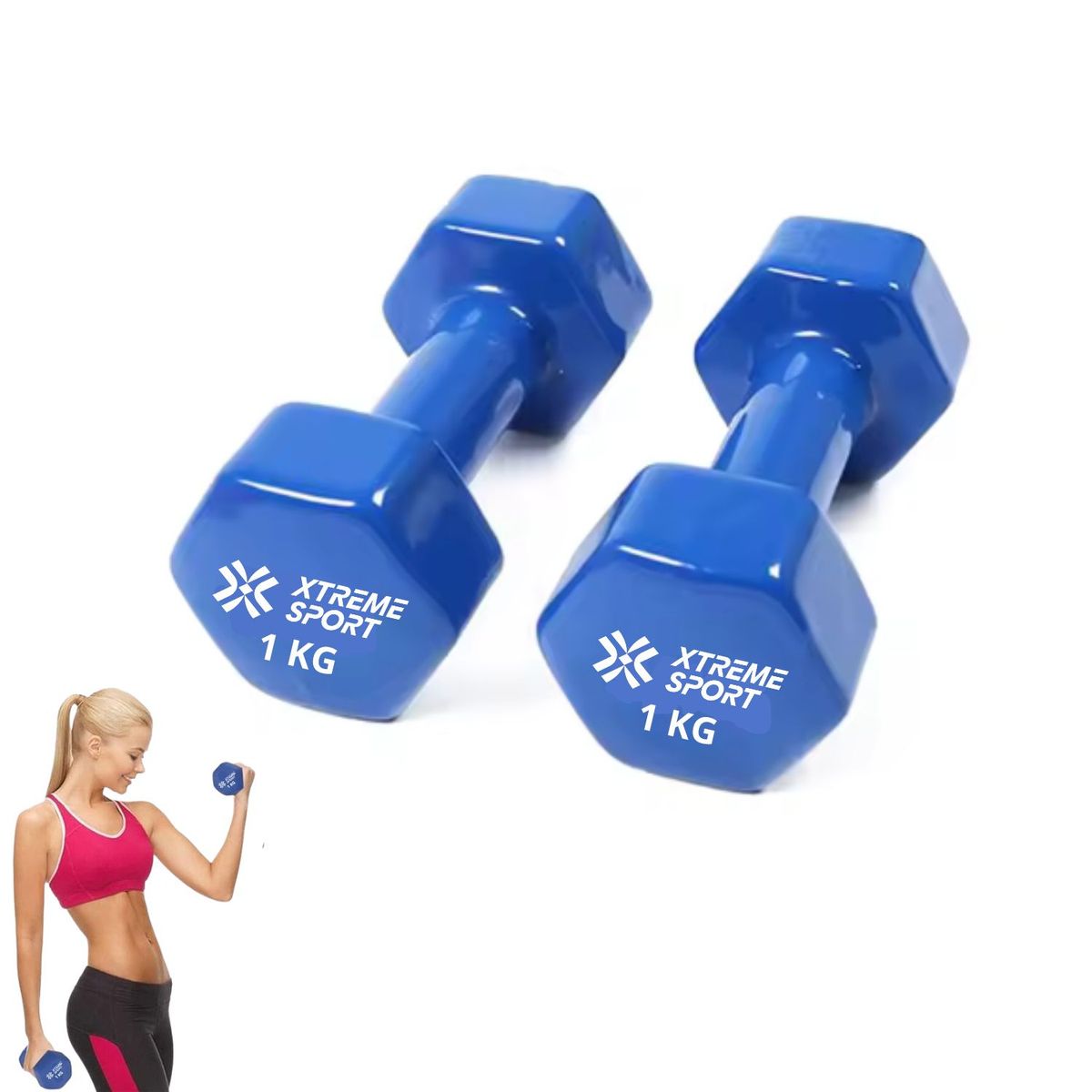 XTREME SPORT - Mancuernas Xtreme Sport Pesas De 1kg Fitness De Vinil X2