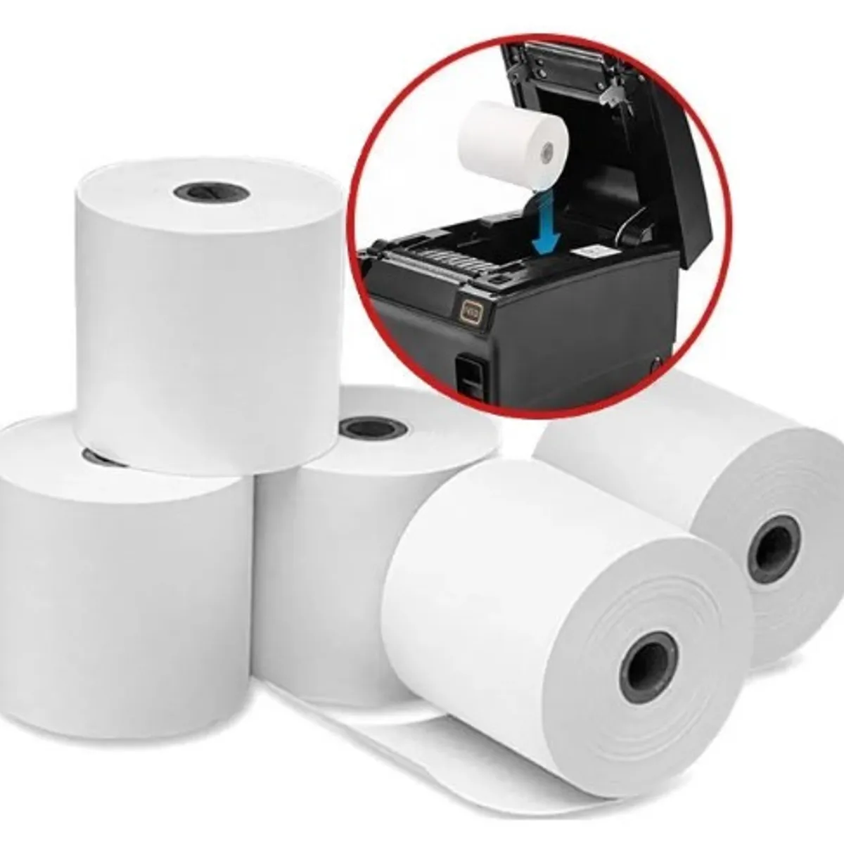 GENERICO - ROLLO DE PAPEL TERMICO 80x80mm 55Gr -- CAJA 20 ROLLOS