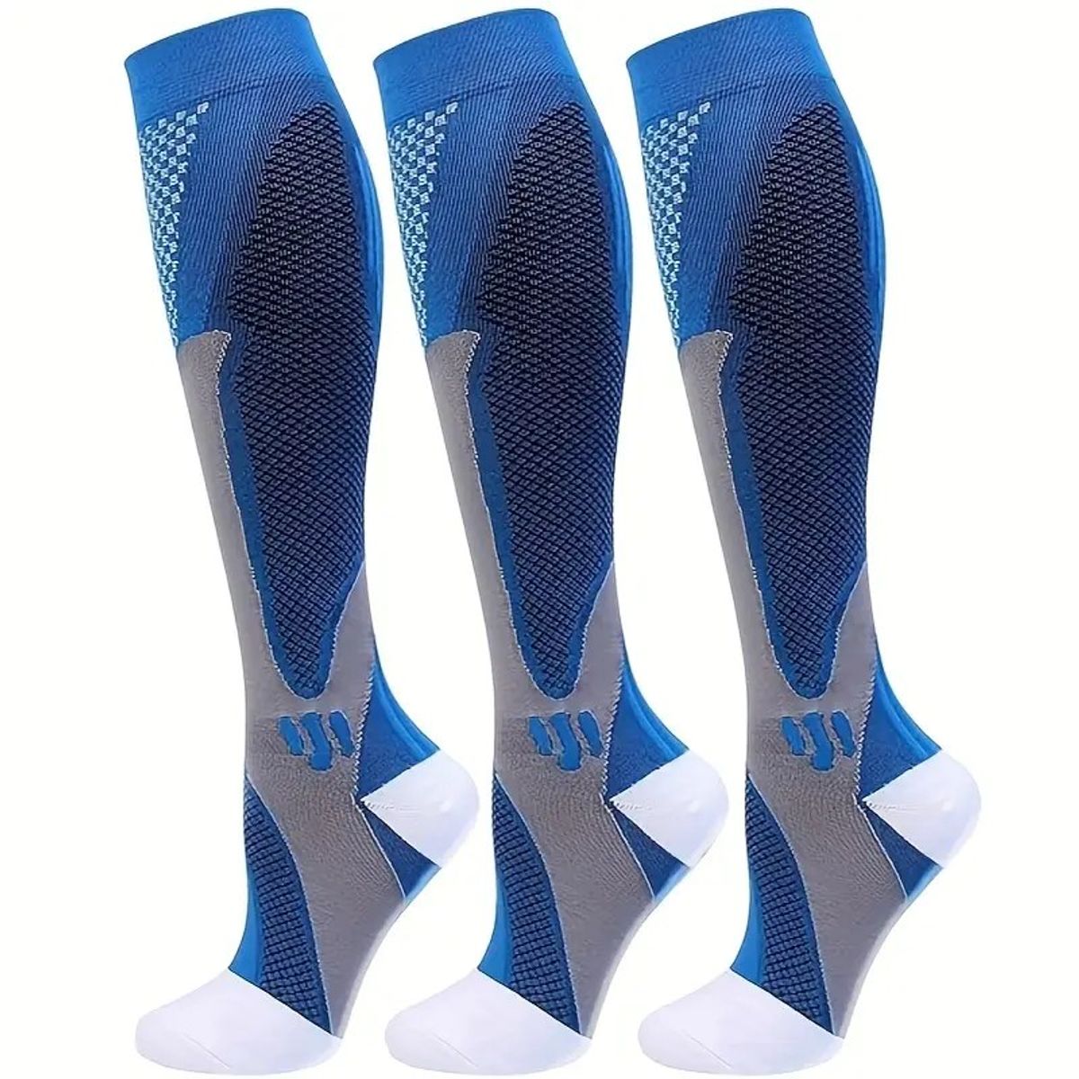 GENERICO - 3 Pares Medias De Compresión Para Deportes 20-30mmhg Varices