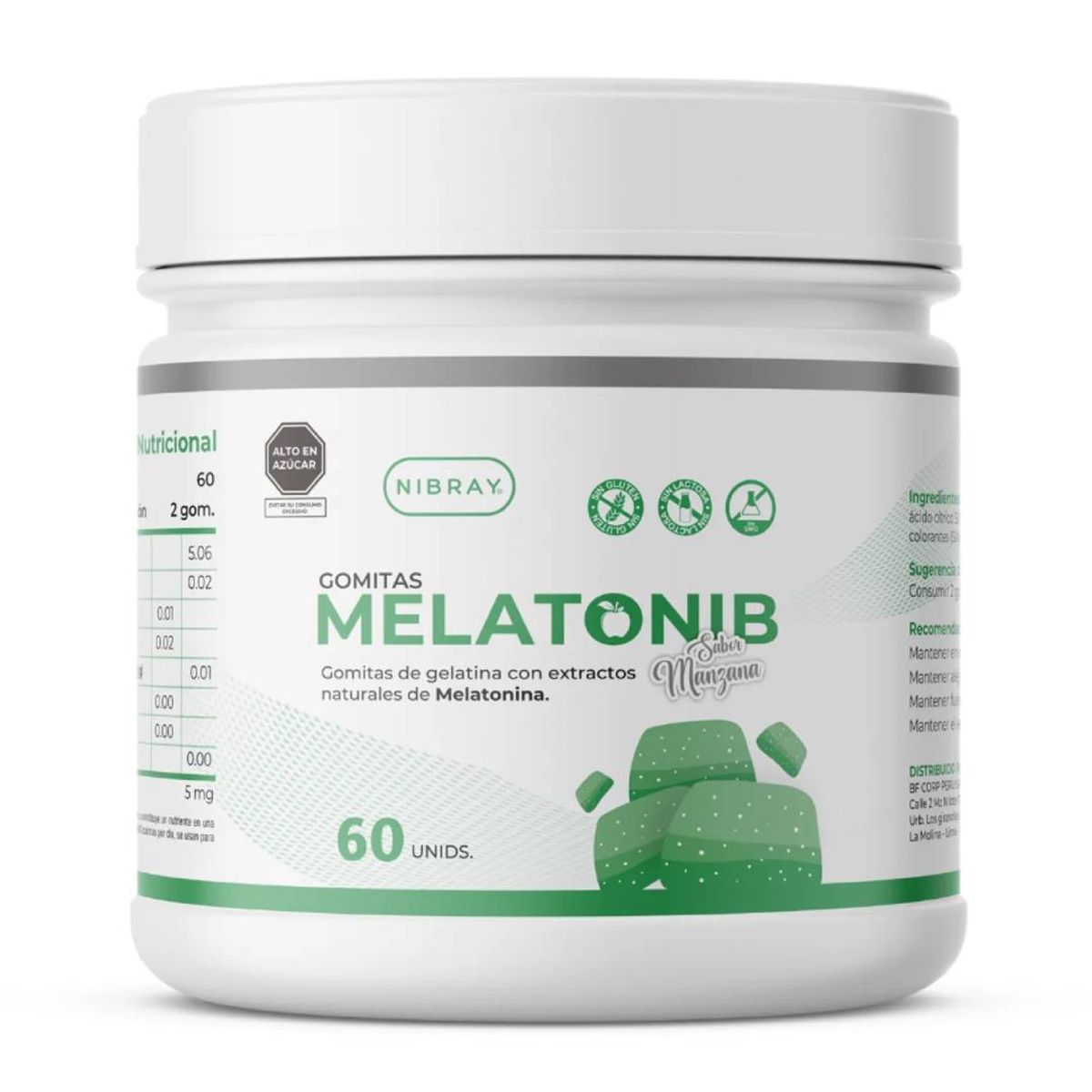NIBRAY - Melatonina en Gomitas Melatonib para Adultos 5 mg 60 Gomitas