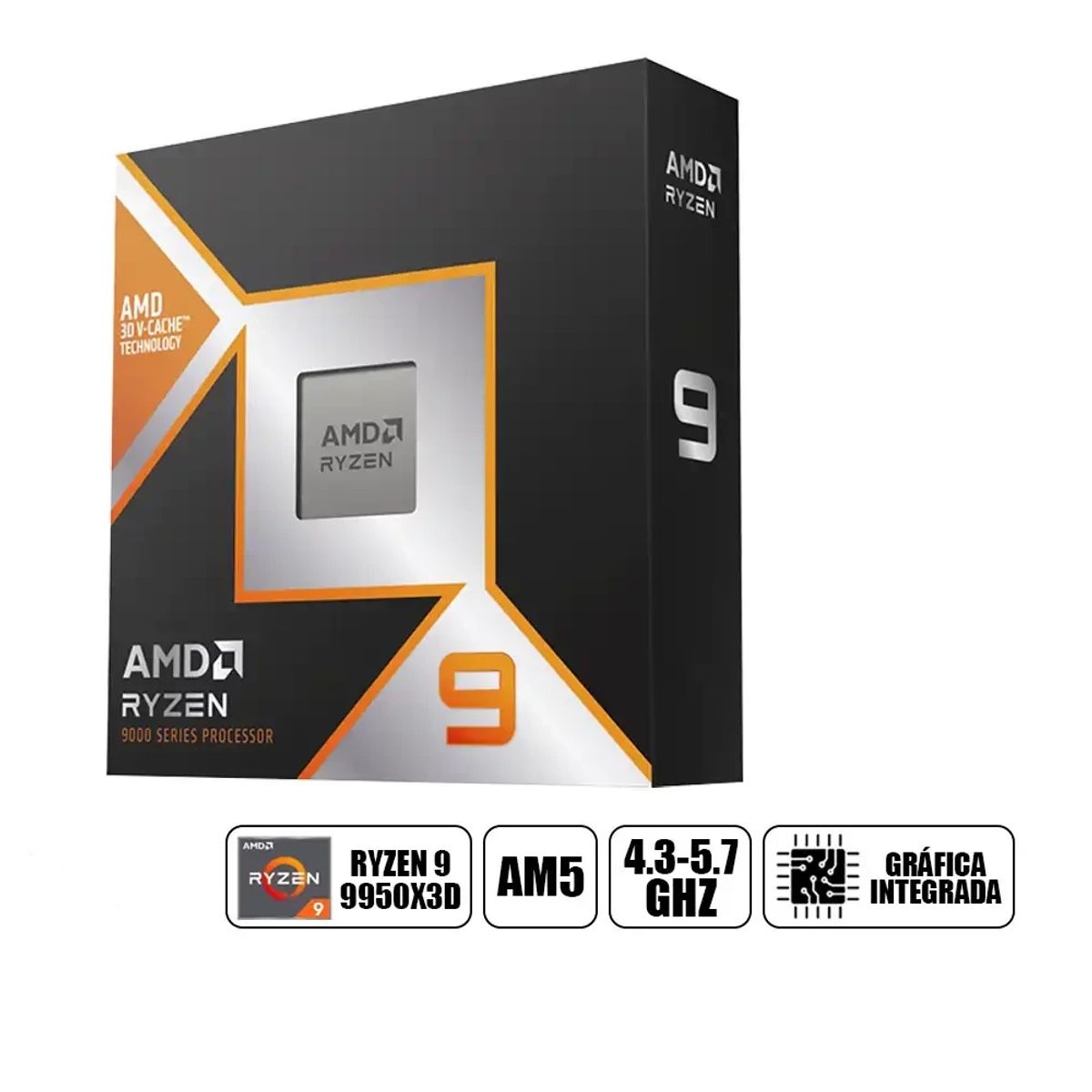 AMD - Procesador AMD Ryzen 9 9950X3D 5.70Ghz 128MB Cache 16 Nucleos 32 Hilos