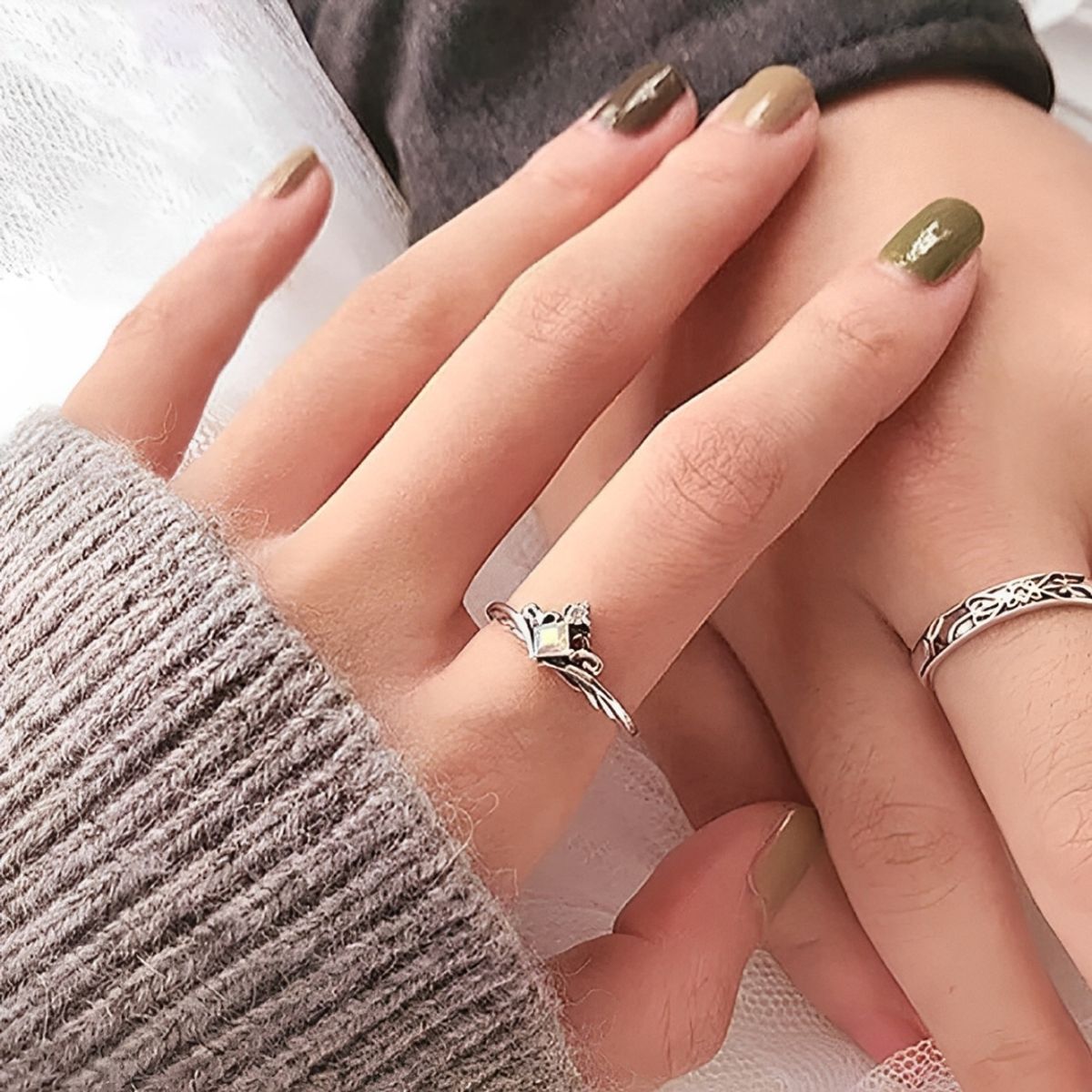 NO LOGO - Anillo De Pareja Doncella y Caballero Diseño Exclusivo Estuche Gratis