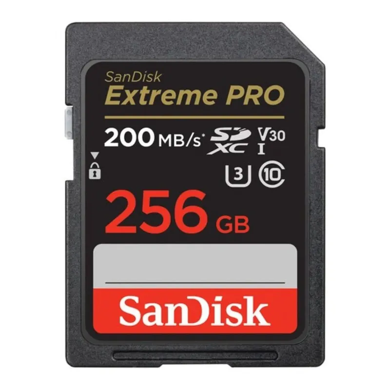 SANDISK - Tarjeta de memoria SD Sandisk Extreme Pro de 256 GB 200 mb/s