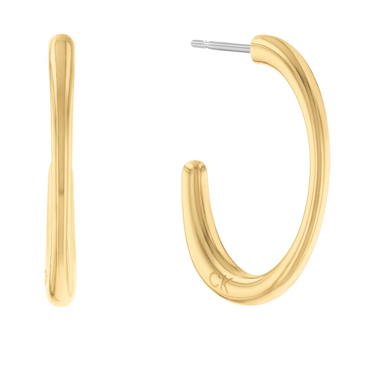 CALVIN KLEIN - Aretes de acero inoxidable dorado