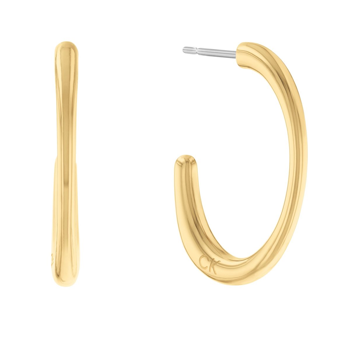 CALVIN KLEIN - Aretes de acero inoxidable dorado
