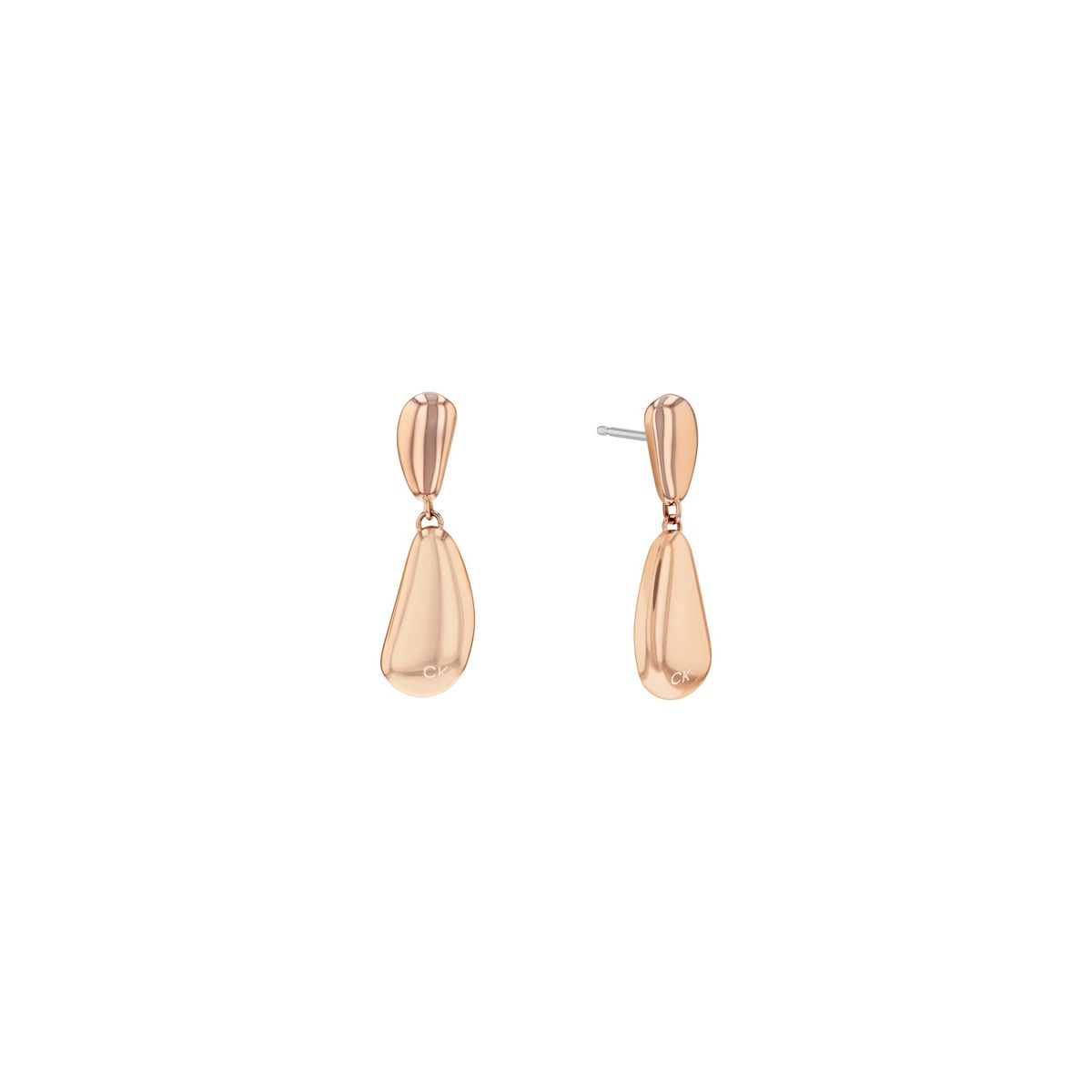 CALVIN KLEIN - Aretes de acero inoxidable oro rosa