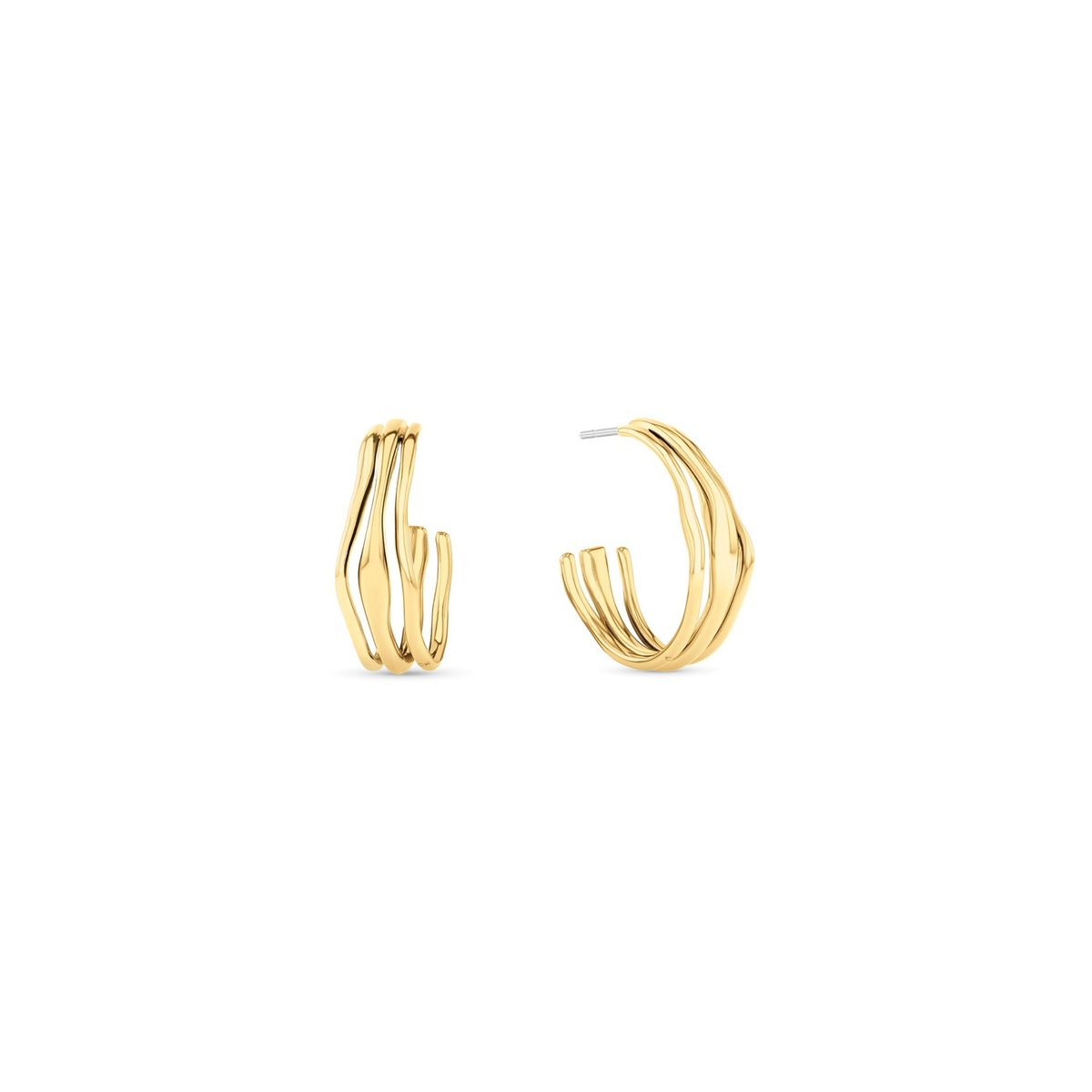 CALVIN KLEIN - Aretes de acero inoxidable dorado